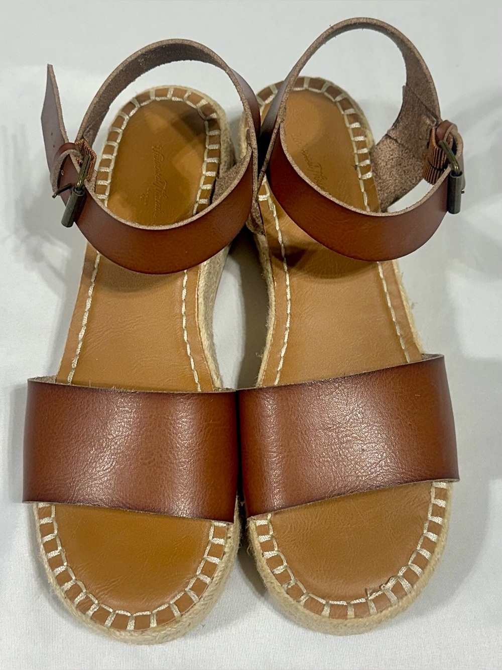 Universal Thread Cognac Espadrille Platform Sandals Ankle Strap Women’s 9.5